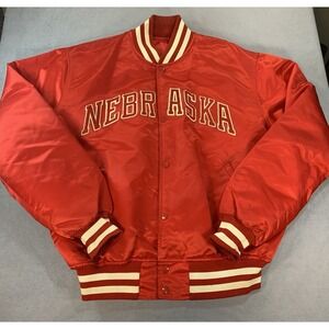 VTG 80s Starter Nebraska Cornhuskers Huskers Satin Bomber Nylon Jackets USA XL